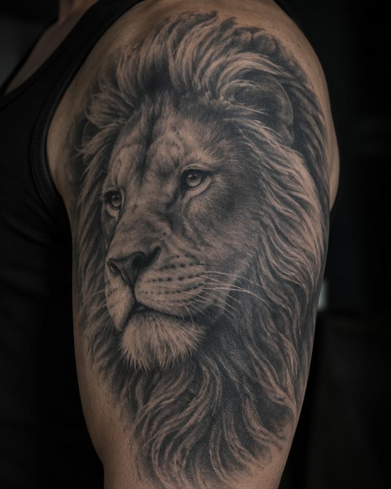 Lion Portrait tattoo design