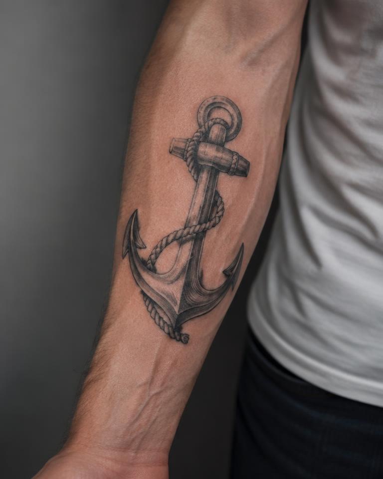 Anchor & Rope tattoo design