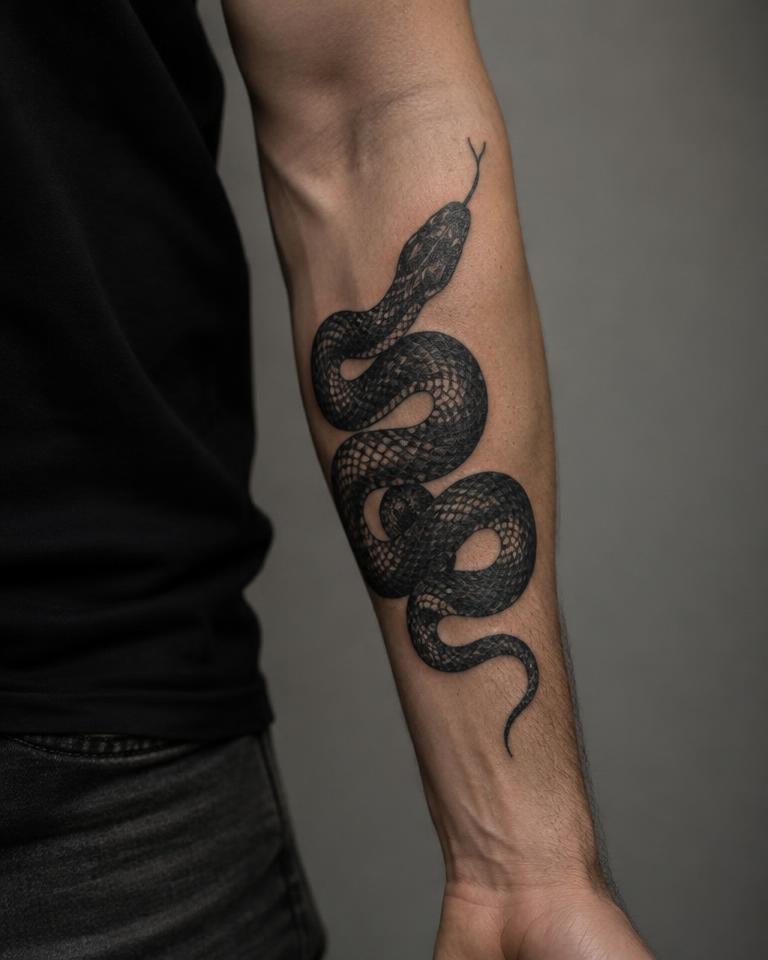 Coiled Serpent tattoo design
