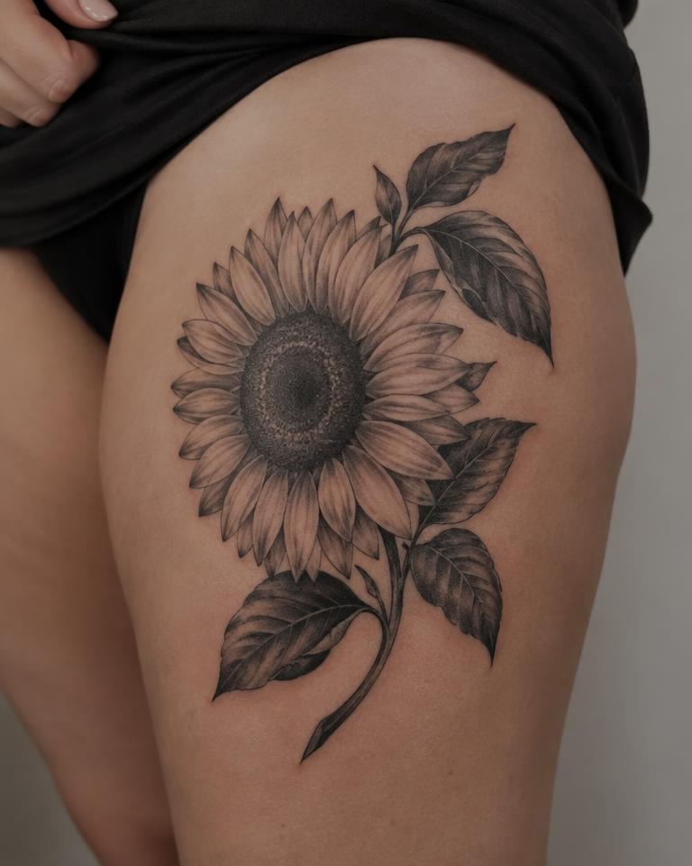 Sunflower tattoo design
