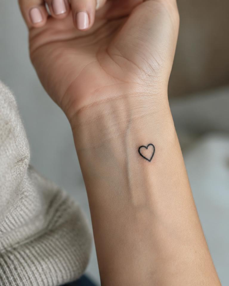 Tiny Heart Outline tattoo design