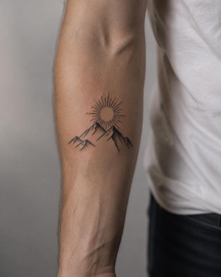 Mountain Sunrise tattoo design
