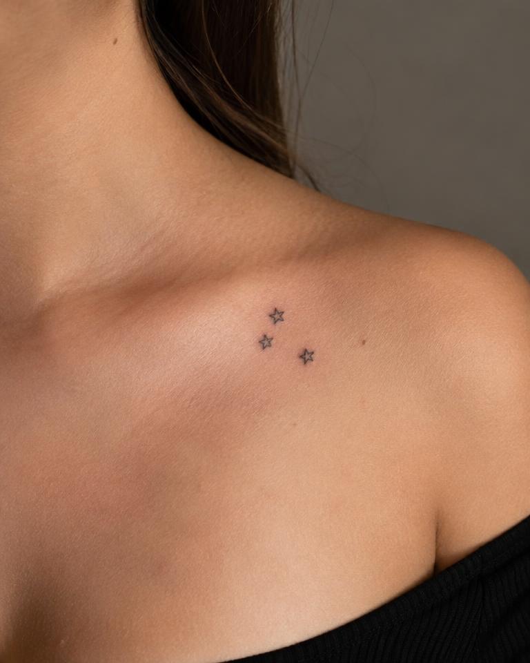 Tiny Star Trio tattoo design