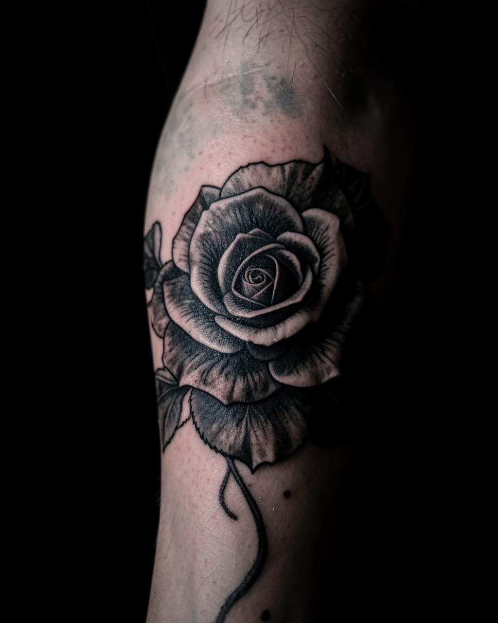 Obsidian Rose tattoo design